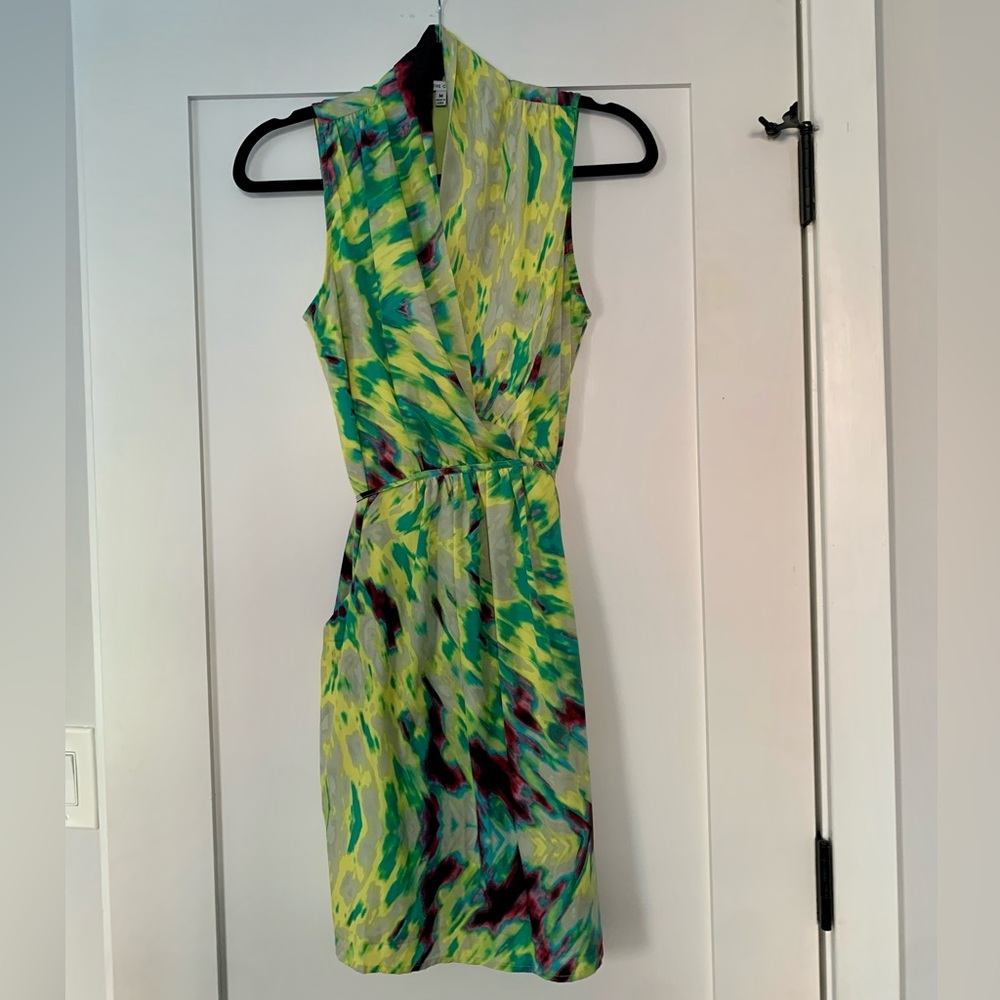 Psychedelic colorful tie dye dress with pockets